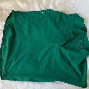 figs hunter green scrub top xxs